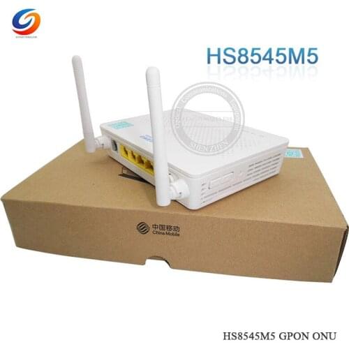 Wholesale 40PCS Original HW HS8545M5 Gpon Ont Onu 2POTS+1GE+3FE+1USB WiFi Modem With English Software EU Adapter