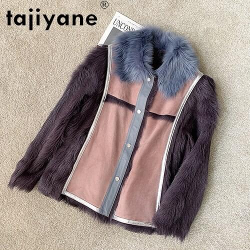 Coats Winter Womens 2021 Real Goat Fur Coat Woman Genuine Goat Sheepskin Jackets Fashion Slim Cloth Mujer Parkas TN877