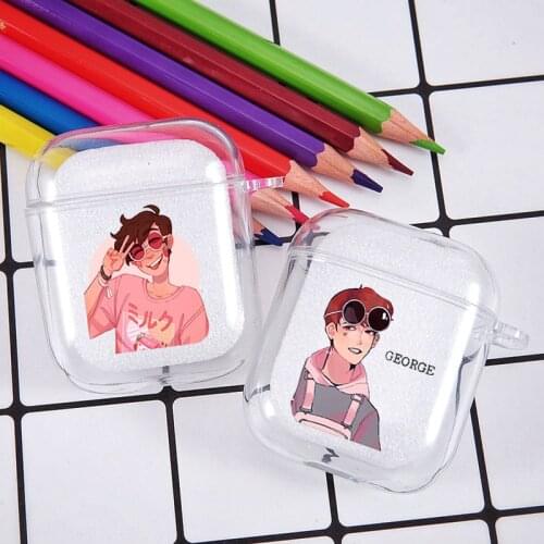 Hot Cartoon Dream Smp Game Anime Transparent Earphone Case for Airpods 1 2 Cover Wireless Bluetooth Earphone Cover Coque