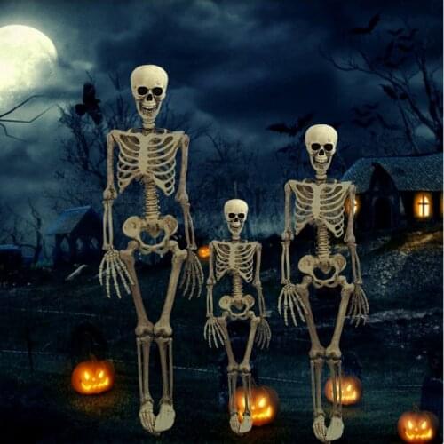 90cm Halloween Skeleton Full Size Skeleton Skull Ghost Hand Horror Props Human Body Poseable Theme Party Festival Decoration