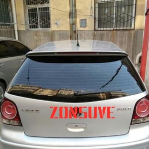 Use For Vw Polo 2010-2006 Year Spoiler Sport ABS Plastic Carbon Fiber Look Rear Trunk Wing Car Body Kit Accessories