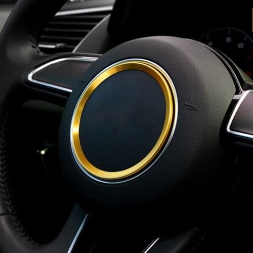Car styling Aluminum Alloy Car Steering wheel decoration ring sticker for Audi A3 A4L Q3 Q5 A5 A6L automobiles Accessories