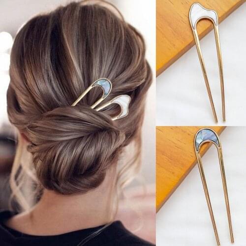 U Shape Hair Sticks For Women Girls Hair Clips Korea Hairpins Fashion Hairgrip Headwear 2021 Hair Accessories Japan Jewelry