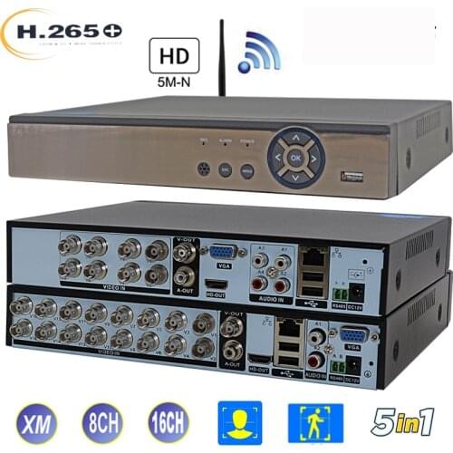 8CH 16CH Xmeye AHD WIFI DVR NVR 5M-N 4MP 1080P Video Surveillance 6 IN 1 TVI CVI CVBS Hybrid Security CCTV DVR Video P2P DVR NVR