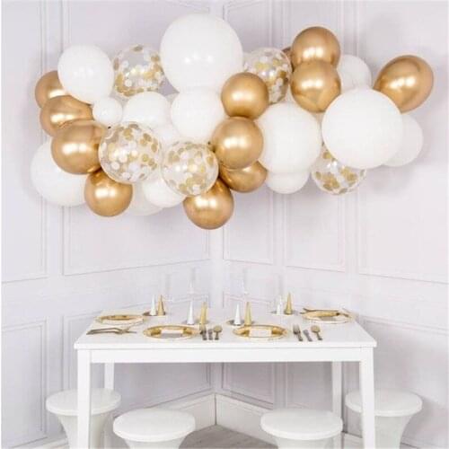 30pcs Mixed White Chrome Gold Confetti Balloons Birthday Party Decoration Kids Adult Air Ball Graduation Party Globos Balloons