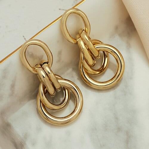 Punk hoop Earrings Female retro simple fashion personality exaggerated metal stud earrings for women