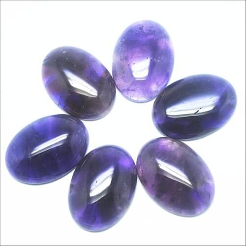 10pcs Natural Amethysts Stone Cabochons Oval shape Size 10x14mm 12x16mm 13x18mm 15x20mm 18x25mm charms jewelry designs fittings