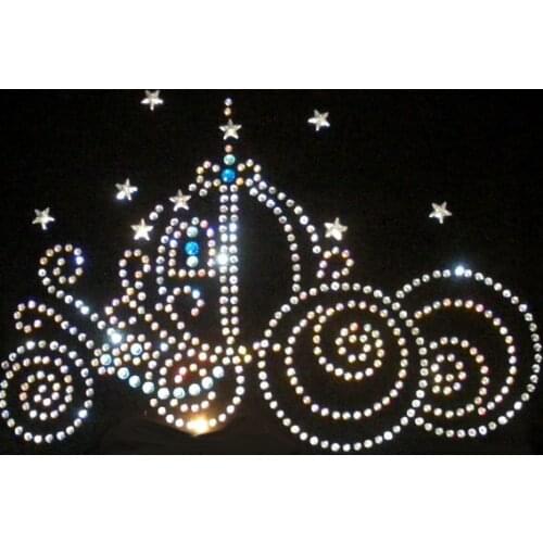 2pc/lot rhinestones motif designs iron on transfer hot fix rhinestone applique rhinestones fix shirt sweater coat