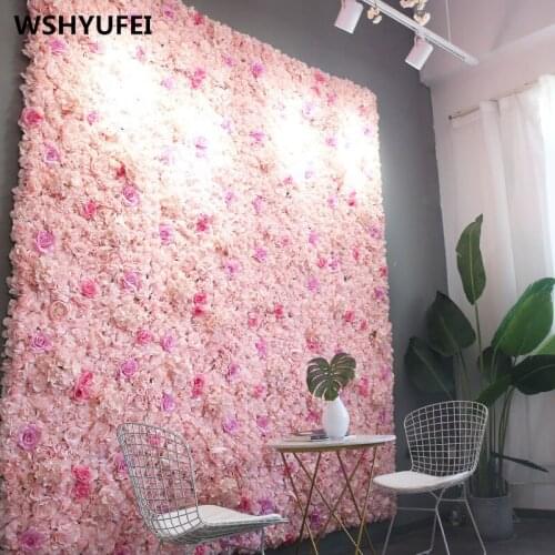 40x60cm Silk Rose Flower Champagne Artificial Flower for Wedding Decoration Flower Wall Romantic Wedding Xmas Backdrop Decor