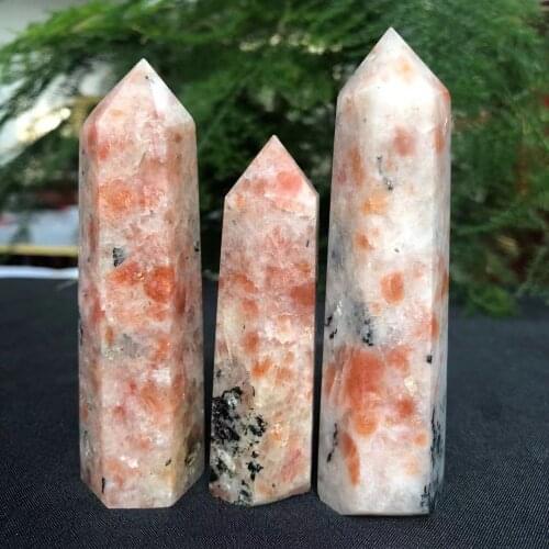 5-11cm Natural Crystal Sun Stone Mineral Energy Healing Quartz Body Home Office Standing Decoration