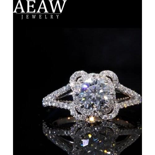 AEAW 1 Carat 10k 14k 18k Gold Moissanite Ring Wedding/Engagement Rings For Women Womens Ring Jewelry