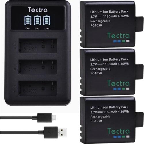 3Pcs Camera Battery PG1050 +LED 3slots USB Charger For Sports Action Camera SJCAM ,SJ5000,SJ4000,EKEN H9 H9R H3 H3R H8PRO H8R H8