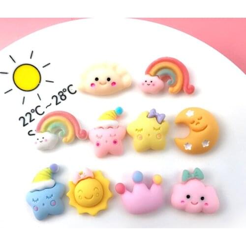 Sun Rainbow White Cloud Star Moon Dumpling DIY/Manicure/Craft/Cup Decoration Resin Accessories Nail Supplies for Professionals