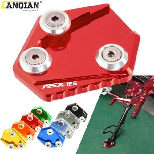 Motocycle Accessories CNC Aluminum Side Stand Enlarge Plate Kickstand Extension Part For HONDA Grom 125 MSX125 2014-2015 MSX 125