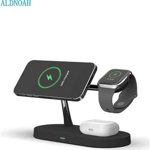 ALDNOAH Wireless Charger station fast 3 in 1 smart Magnetic Holder for iPhone 12 Pro watch headset induction wireless chargers