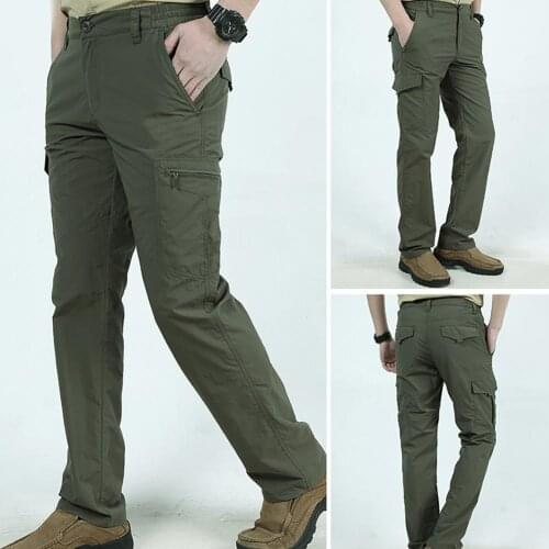 Mens Lightweight Tactical Pants Breathable Summer Casual Army Military Long Trousers Male Waterproof Quick Dry Cargo Pants