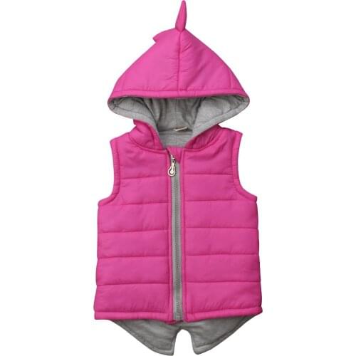 Princess Kids Baby Girl Dinosaur Cotton-padded Jacket Waistcoat Coat Outwear Winter Clothes