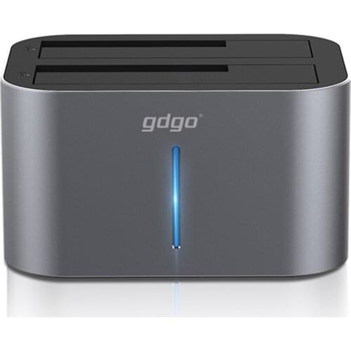 Dual Bay External Hard Drive Docking Station 3.5/2.5 inch SATA to USB 3.0 Adapter HDD SSD Enclosure Box Disk Case Support 14TB