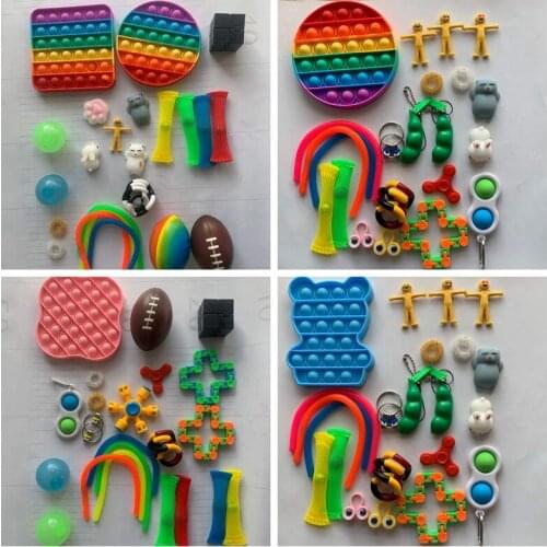 Stretchy Strings Mesh Marble Relief Fidget Toys Anti Stress Toy Set Gift for Adults Girl Children Sensory Stress Relief Toys