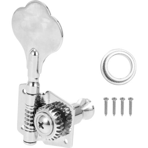 Electric Blass String Tuning Peg Durable Guitar Bass String Button Tuner Machine Heads Right/Left Accessories Chrome-Silver