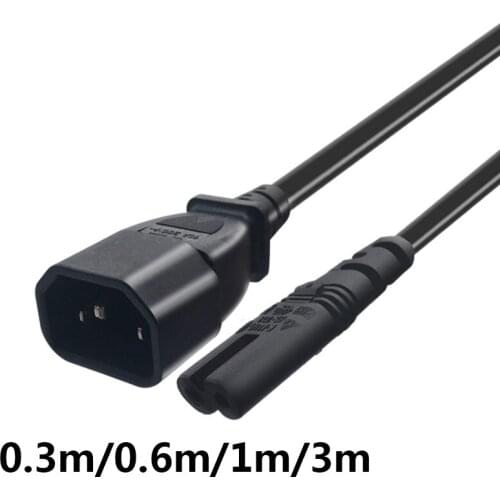 0.3M 0.6M 1M 2M IEC C13 to C7 UPS Extension Cord IEC C14 to C7 Power Lead Cable PDU3P Male to 2P Female Connector Power Cable