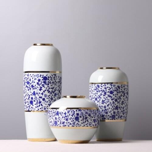 Chinese Style Ceramics Vase Porcelain Retro Home Living Room Flower Arrangement Hydroponic Accessories Desktop Decoration Vases