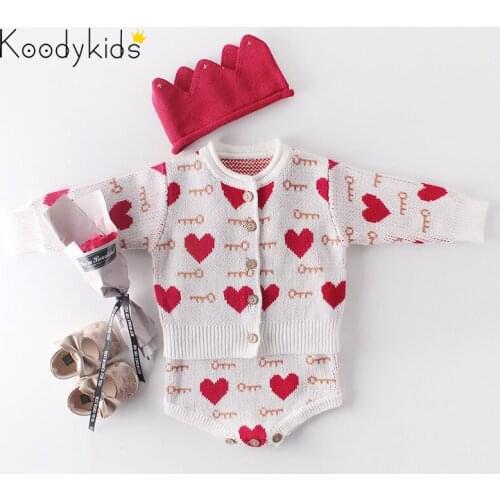 Koodykids Baby Spring Autumn Girl Bodysuit Knitted Wool Sweater Coat Conjoined Sweater Baby Bodysuits Girls Bodysuit Rompers
