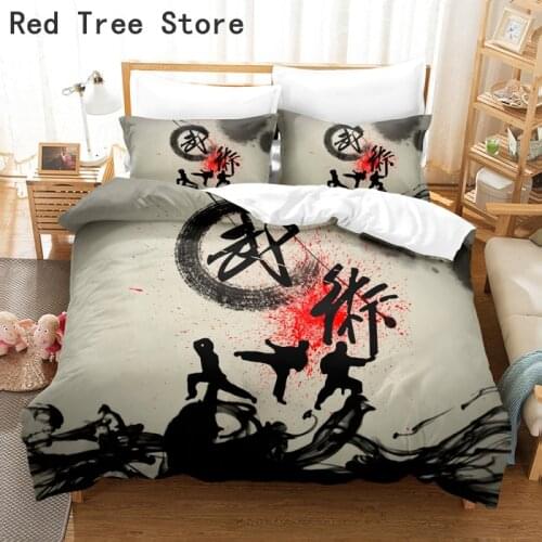 Luxury Kungfu Design Bedding Set Yin and Yang Duvet Cover 2/3pcs Bed Linen Twin Full Double Single Size Bedclothes Home Decor