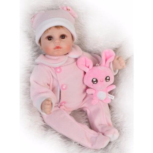 43cm mini size Reborn Baby girl Dolls real Silicone Bebe Reborn Babies Dolls Kids Toy for Boy Gift big eyes Baby Interactive Dol