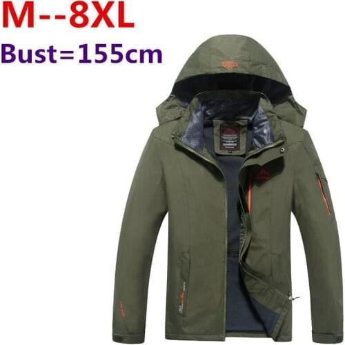 Plus size 10XL 8XL 6XL 5XL 4XL Mens Jackets Waterproof Spring Hooded Coats Men Outerwear Army Solid Casual Brand Male Clothing