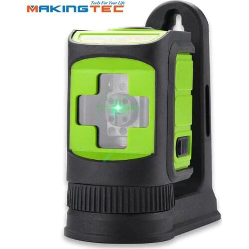 MAKINGTEC 2 Line Mini Laser Level Green/Red Beam Cross Line Floor Wall Self-Leveling Laser Level Construction Outdoor Home Tool