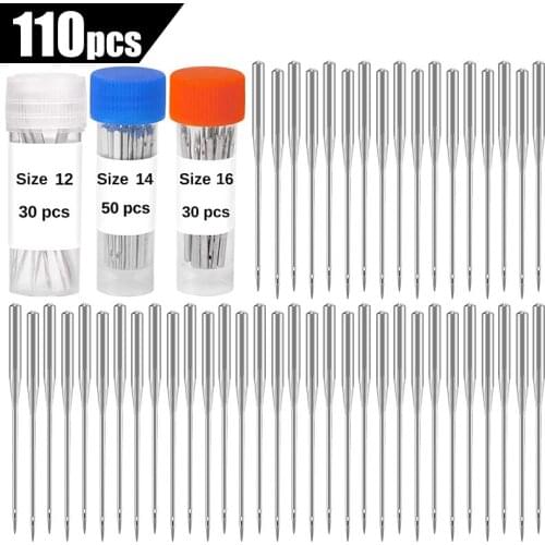 LMDZ 110 Count Sewing Machine Needles Sewing Machine Needles with Needle Threader Universal Regular Point for Sewing Project