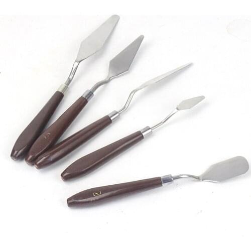 5Pcs Stainless Steel Palette Scraper Set Mixed Art Oil Painting Scraper Tool Set For Artist Oil Painting Art Supply