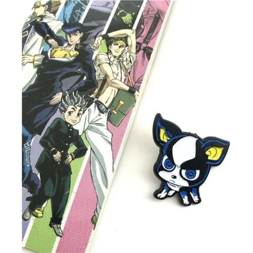 New Anime JoJos Bizarre Adventure Iggy Dog Button Pin Badge Brooch Bag Jeans Decoration