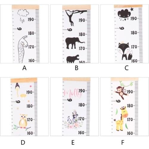 New Baby Baby Growth Chart Canvas Wall Hanging Measuring Rulers for Kids Boys Girls Room Decoration Nursery Removable Height and