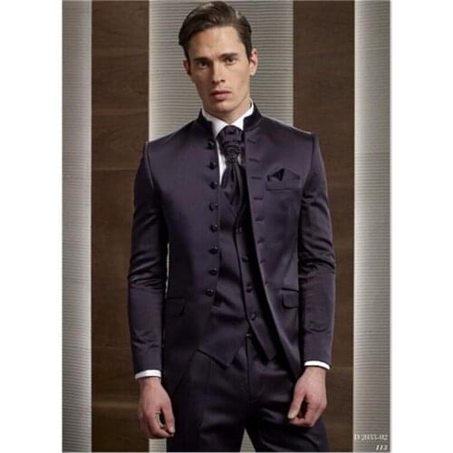New Style Men Suit Traje Hombre Prom Tuxedo Tailcoat Dinner Party Mens Suits Costume Homme 3 Piece (Jacket+Pants+Vest)
