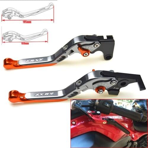 Motorcycle CNC Adjustable Foldable brake Clutch Levers for Kawasaki ZX6R 2000 2001 2002 2003 2004 with Logo(ZX6R)
