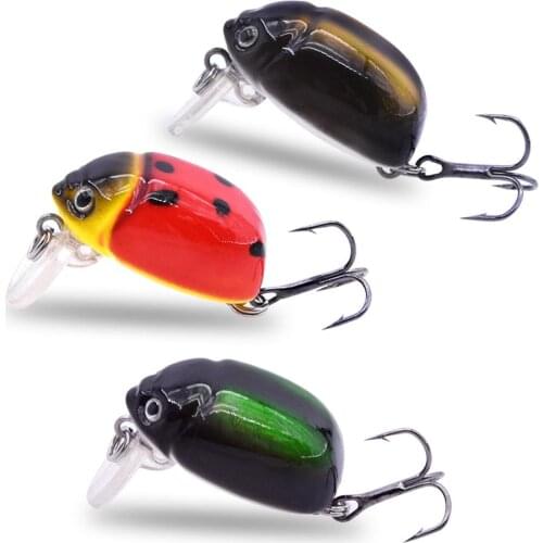 Makebass carnada Artificial ladybug Fishing Bait Insect Fishing Lures Topwater CrankBait Bass Fishing Tackle Lure bait Coccinell