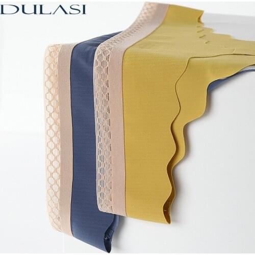 Sexy Panties For Women Females Comfortable Cotton Thong Ruffles Low Waist G String Breathable Lingerie High Quality Top 3Pcs