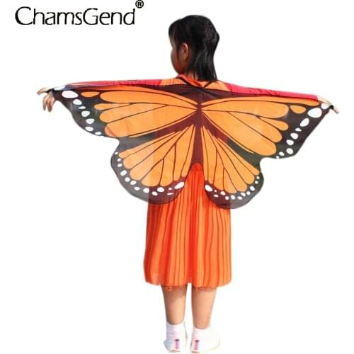 Newly Design Butterfly Wings Pashmina Shawl Kids Boys Girls Fairy Cosplay Costume Accessory for Halloween Party Stage Show