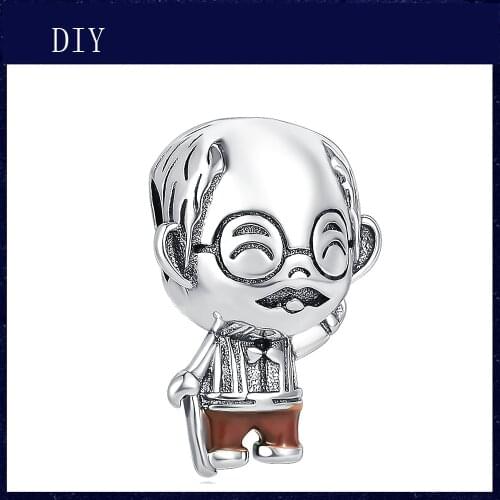 Silver shiny blissful aging fit Pandora charm Silver 925 bead pendant bracelet with stylish DIY jewelry