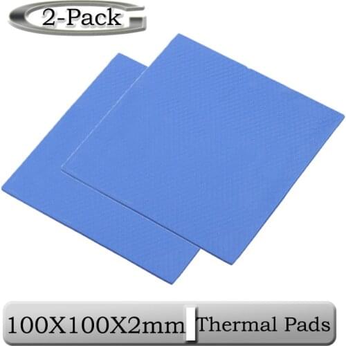 2Pcs Gdstime 100mm x 100mm x 2mm 100x100x2 mm 0.2cm Thickness Blue Thermal Conductive Silicone Pads