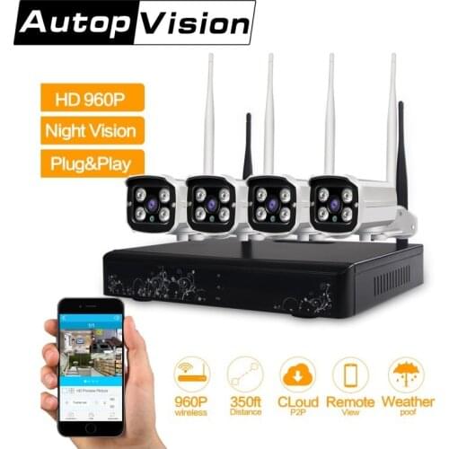 LS-WIFI 4CH WIFI Security Camera System NVR Kit 960P HD wireless CCTV Outdoor IP Camera System Home Video Surveillance System