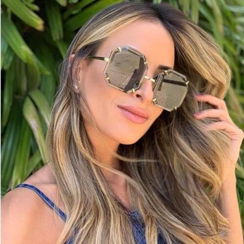 Vintage Square female sunglasses Oversized Fashion Brand Luxury sunglasses women 2019 Red clear shades
