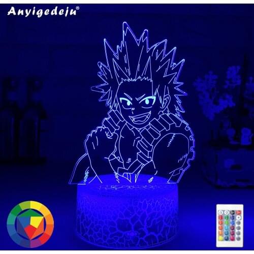 Anime My Hero Academia Led Night Light Eijiro Kirishima Lamp for Room Deco Birthday Gift Eijiro Kirishima Light My Hero Academia