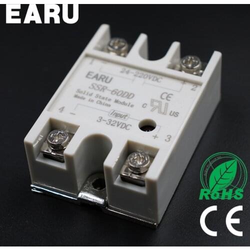 1 pcs Solid State Relay SSR-60DD 60A 3-32V DC Input TO 24-220V DC SSR 60DD SSR-60 DD Industry Control Factory Wholesale Hot