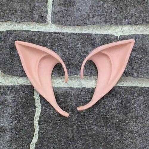 1Pair Halloween Kawaii Latex Elf Ears High Simulation Soft Harmless False Ears Props Fairy Angel Dress Up Hook Christmas Decor