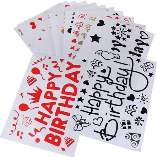 1Pcs Happy Birthday I love You Clear Balloon Stickers For Wedding Valentines Day Birthday Party Decoration