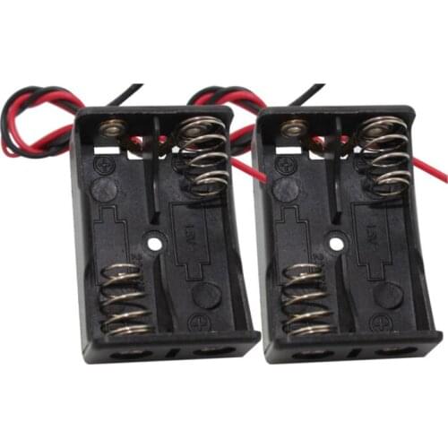 2 x 12V23A 12V 23A Batteries Storage Clip Holder Box Case 2 slots Battery Cell Holder Shell Housing With Wires