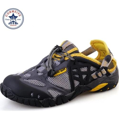 2020 Trekking Aqua Shoes Men Upstream Breathable Summer Mesh Wading Quick Dry Beach Male Outdoor Hiking Shoes Mens Free Shipping